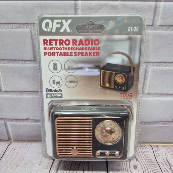 QFX Other - QFX VTG Throwback Bluetooth & FM Rechargeable Retro Radio